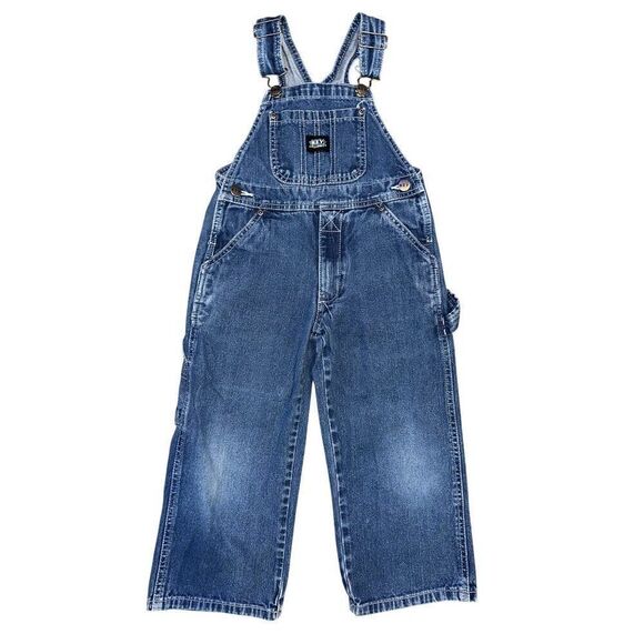 Key Youth Overalls Bibs Carpenter Bottoms Blue Jean Denim Coveralls BoysSize 4 - Picture 1 of 14